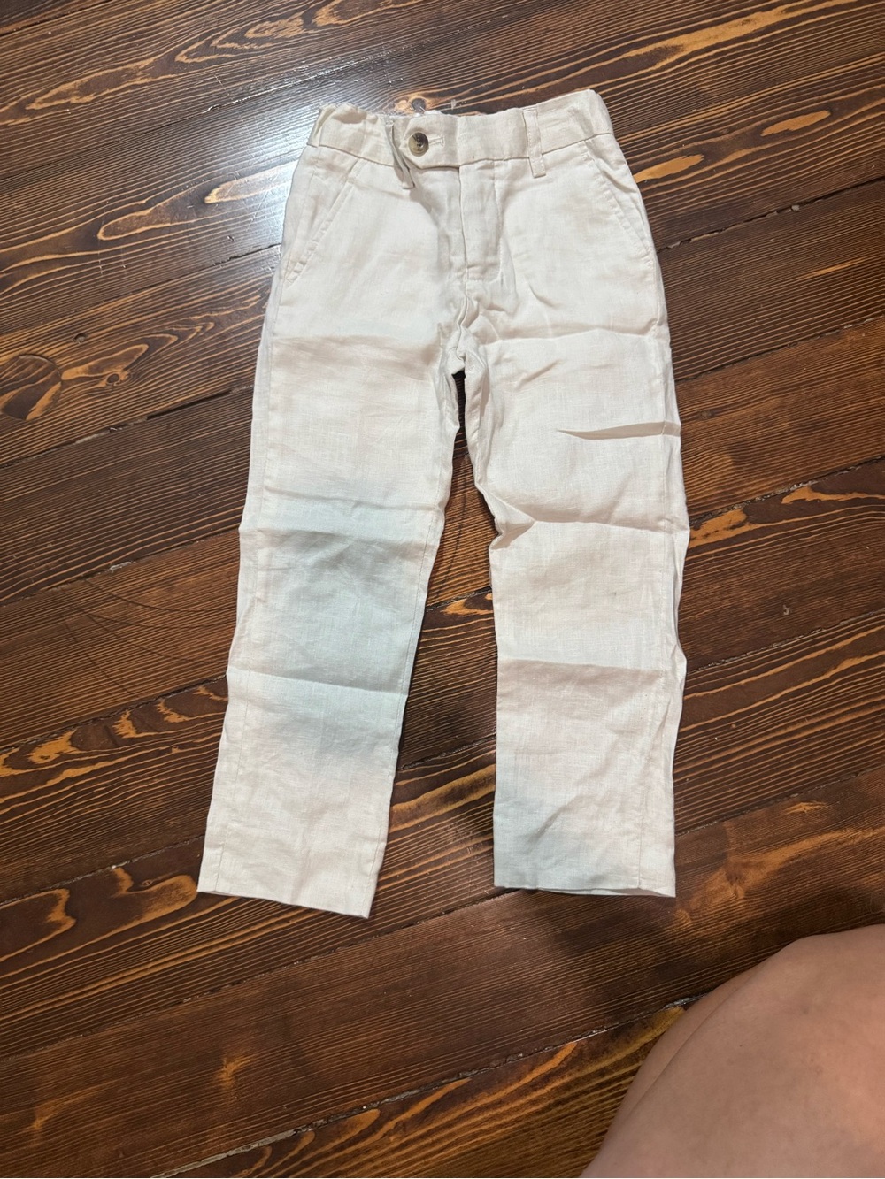 Isaac Mizrahi Cream Linen Chinos